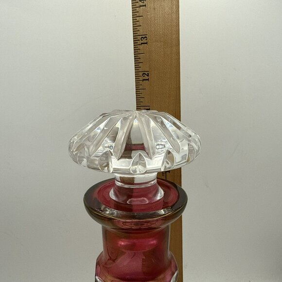 Red Ruby Bohemian Decanter with Stopper Vintage - Picture 2 of 12